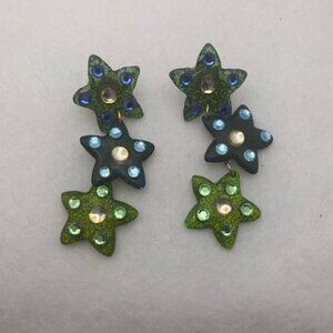 Women's earrings vintage star shaped dangle glitter